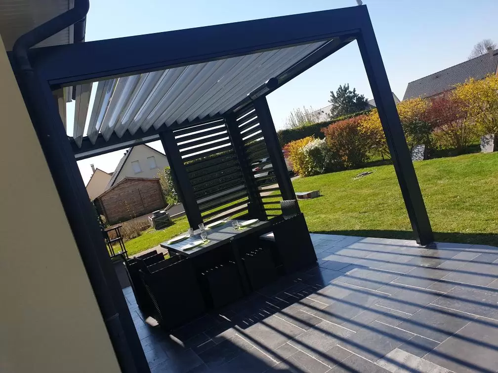 pergola anthracite lames orientables bihorel pergola anthracite lames orientables bihorel